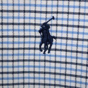 NWT RALPH LAUREN Classic Fit Blue White Checks Short Sleeve Shirt Size 3XL Tall